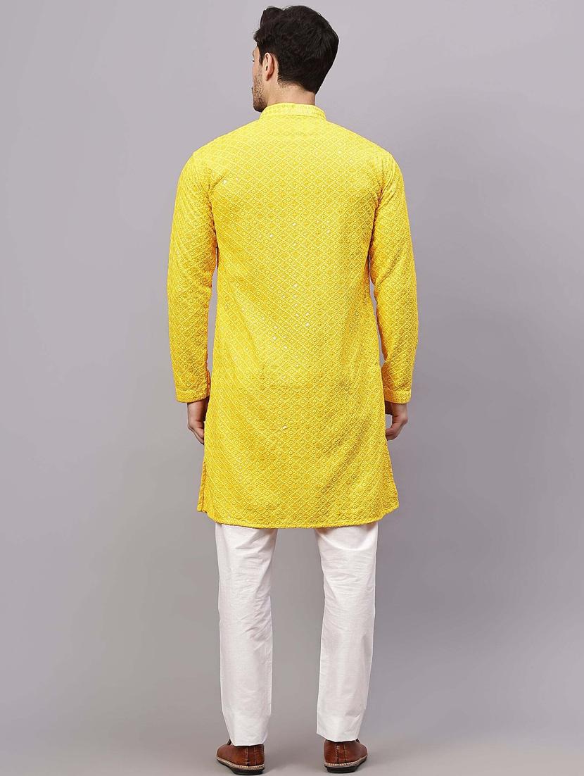 men embroidered long sleeves kurta - 21345512 - Zoom Image - 3