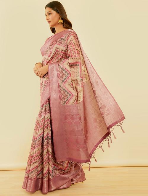 women printed saree with blouse - 21345763 - Very Small Image - 1