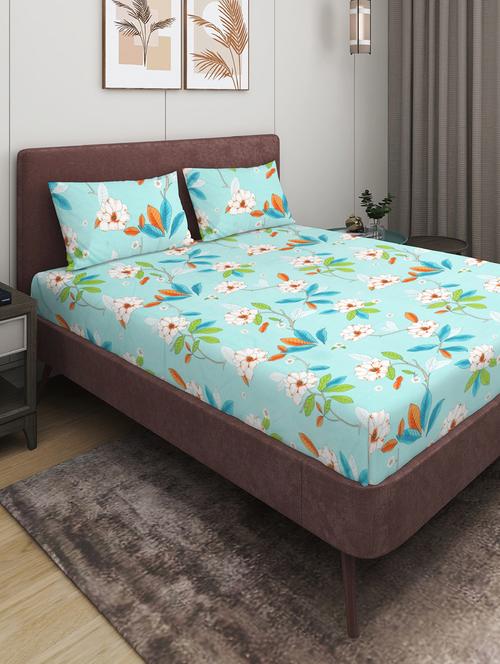 printed double bedsheet with pillow covers - 21345802 - Very Small Image - 1