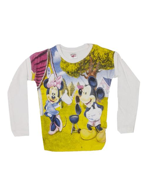 kids white cotton blend regular tee - 21346095 - Very Small Image - 1