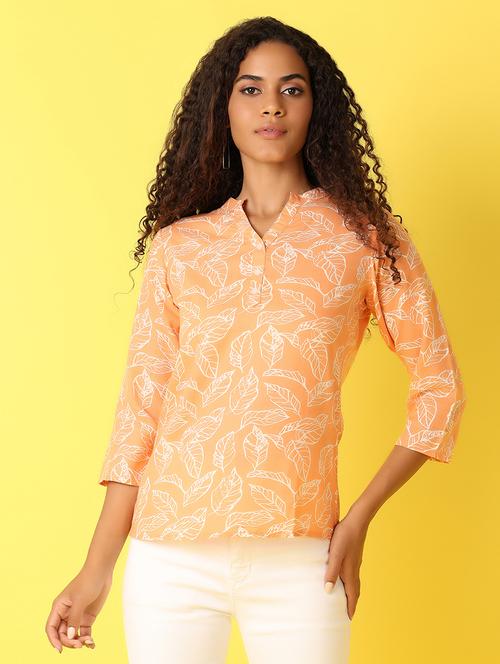 women printed three quarter sleeves regular top - 21347275 - Very Small Image - 1