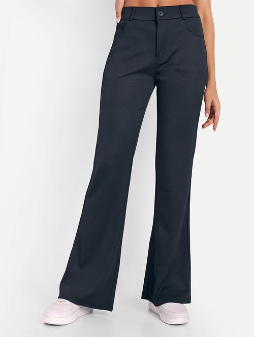 women teal solids bootcut trousers - 21347525 - Very Small Image - 1