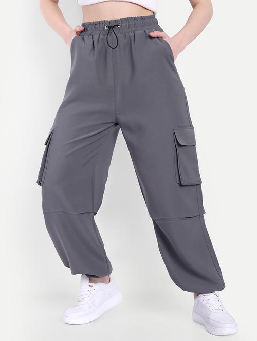 grey solid mid rise cargo  - 21347656 - Very Small Image - 1