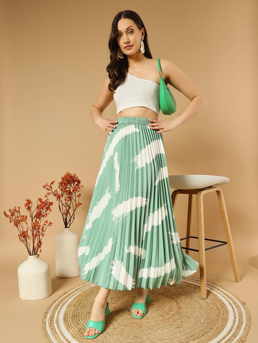 women printed high rise a-line skirt - 21347795 - Standard Image - 4