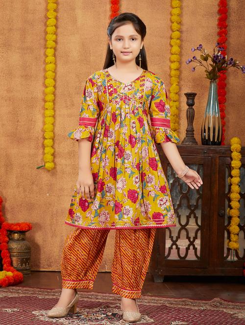 girls top and bottom ethnic wear sets - 21349196 - Very Small Image - 1