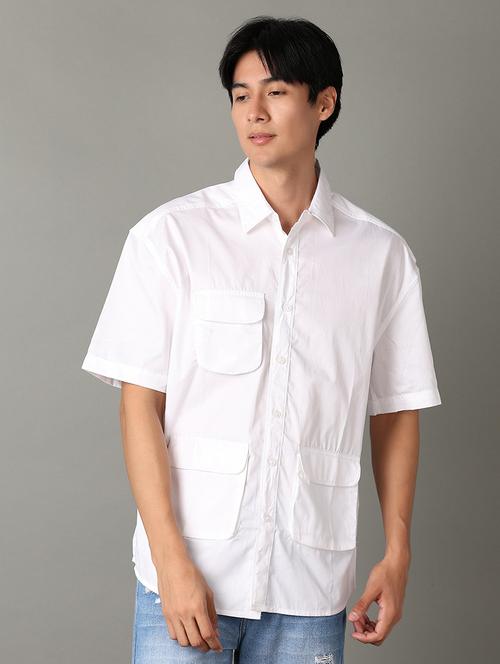 men short sleeves solid casual shirt - 21349608 - Very Small Image - 1
