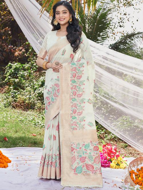 women self design bordered saree with blouse - 21350414 - Very Small Image - 1