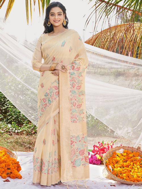 women self design bordered saree with blouse - 21350416 - Very Small Image - 1