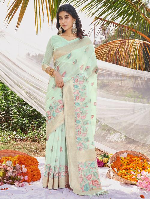 women self design bordered saree with blouse - 21350418 - Very Small Image - 1