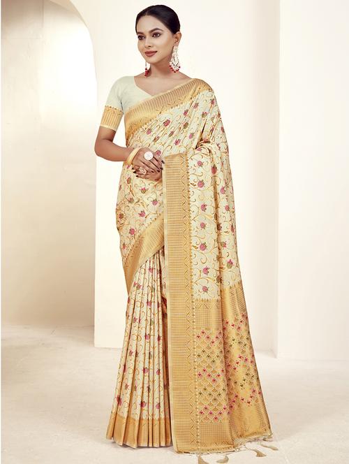 women self design banarasi silk saree with blouse - 21350458 - Very Small Image - 1