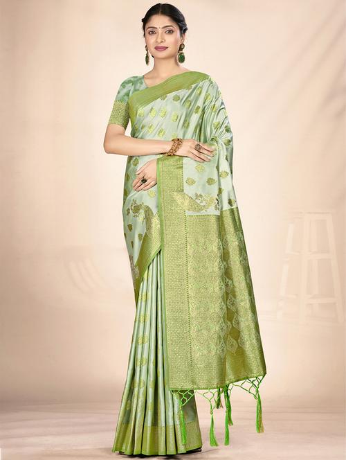 women self design banarasi saree with blouse - 21350466 - Very Small Image - 1