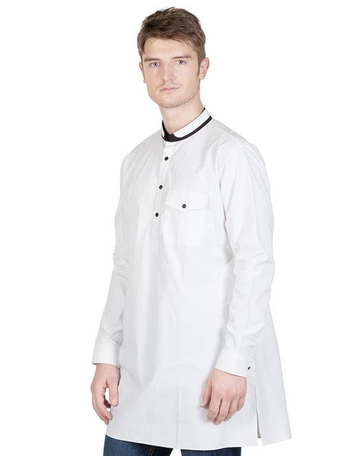 men mandarin neck solid short kurta - 21350532 - Very Small Image - 1