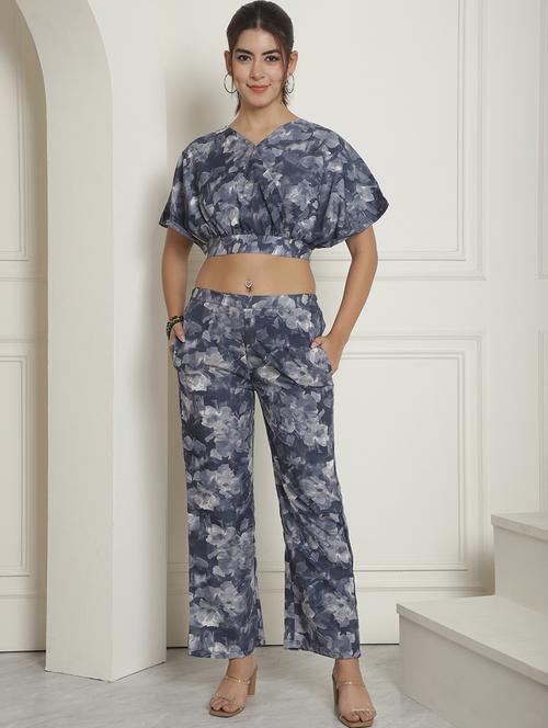 women printed top and trouser co-ord set - 21350588 - Very Small Image - 1