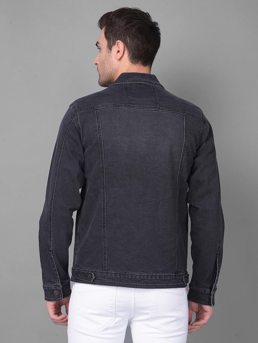 men charcoal long sleeve denim jacket - 21351135 - Zoom Image - 3