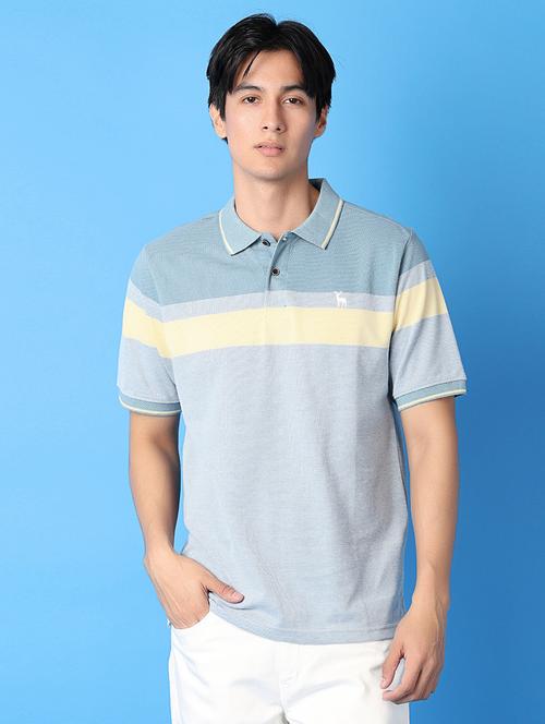 men polo neck color block short sleeve t-shirt - 21351807 - Very Small Image - 1