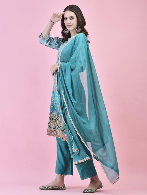 women kurta pant set with dupatta - 21353580 - Very Small Image - 1