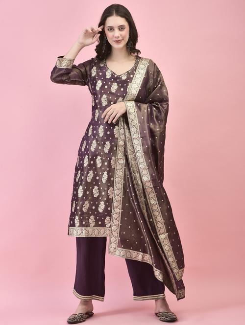 women kurta pant set with dupatta - 21353592 - Very Small Image - 1