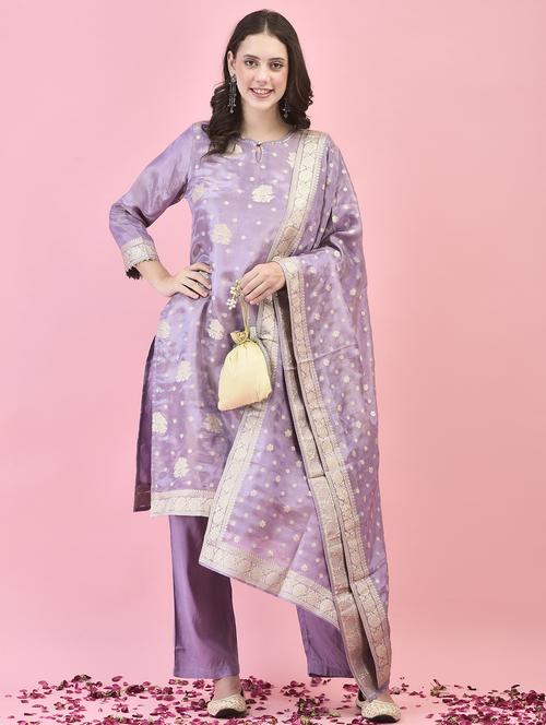 women self design kurta pant set with dupatta - 21353593 - Very Small Image - 1