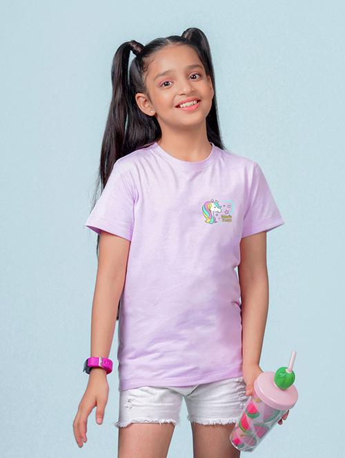 girl printed round neck cotton tee - 21355281 - Very Small Image - 1