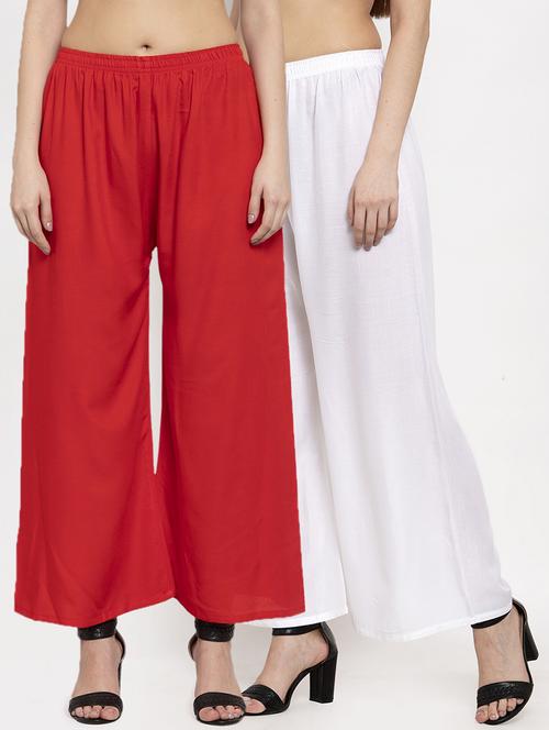 pack of 2 solid relaxed fit palazzos - 21356575 - Very Small Image - 1