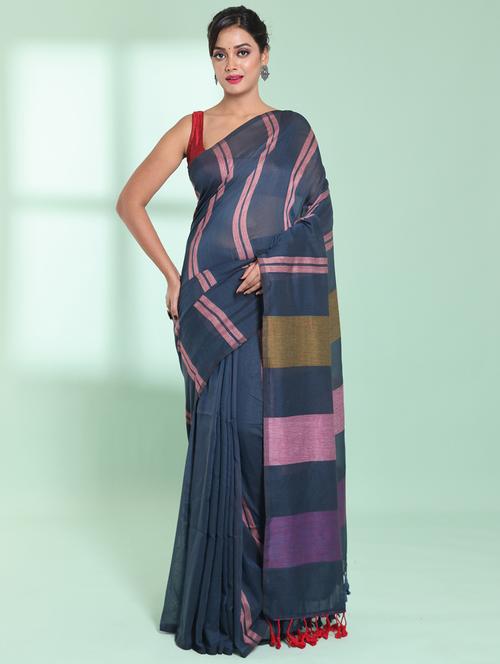women handloom saree with blouse - 21357850 - Very Small Image - 1