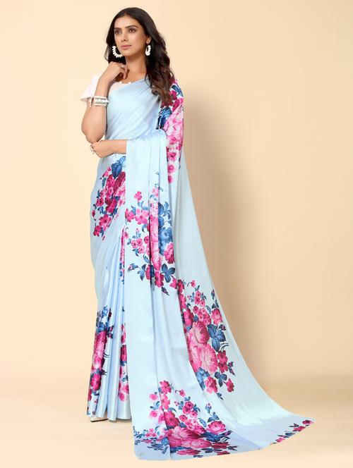 women printed saree with blouse - 21358254 - Very Small Image - 1