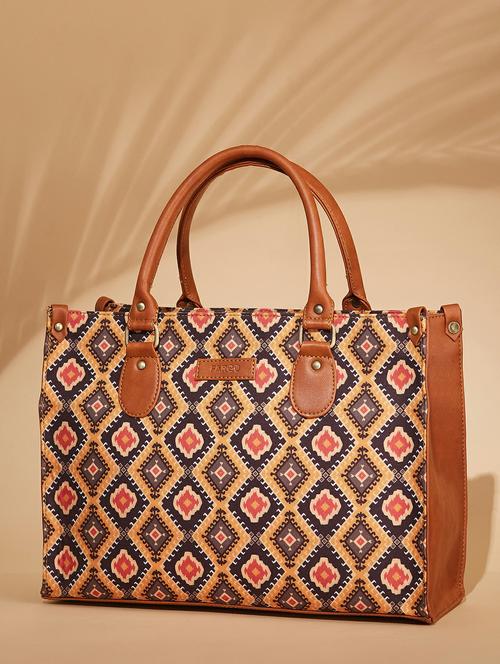 women printed handbag with laptop pocket - 21359435 - Very Small Image - 1