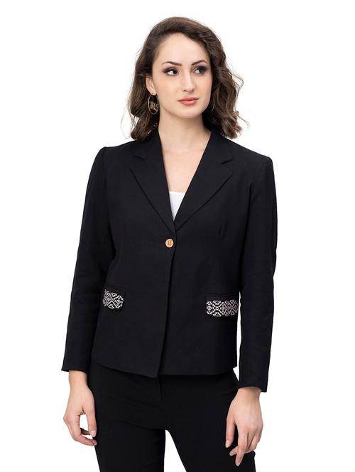 women black single breasted blazer - 21361154 - Very Small Image - 1