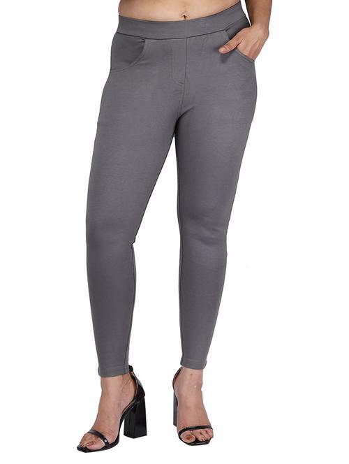 solid mid rise ankle length jeggings - 21361557 - Very Small Image - 1