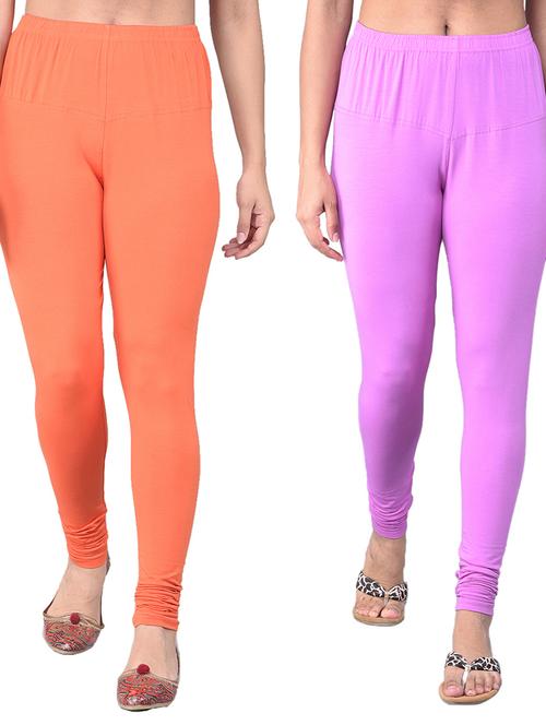 pack of 2 solid full length leggings - 21361773 - Very Small Image - 1