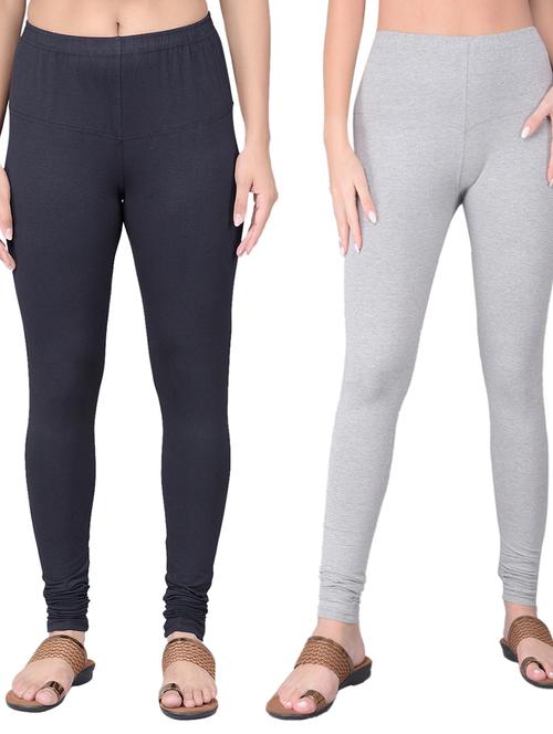 pack of 2 women solid mid rise legging - 21361878 - Very Small Image - 1