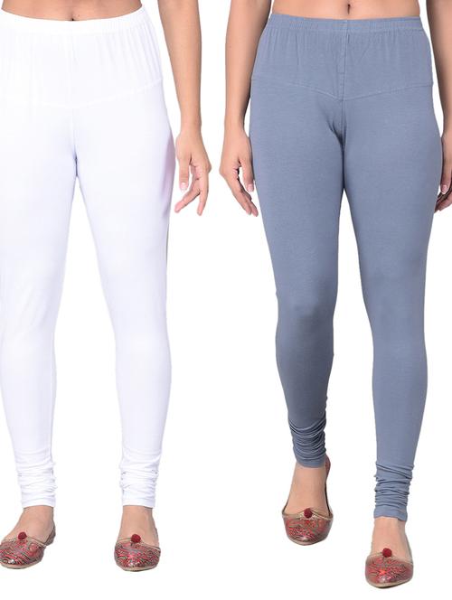 pack of 2 solid full length leggings - 21361912 - Very Small Image - 1