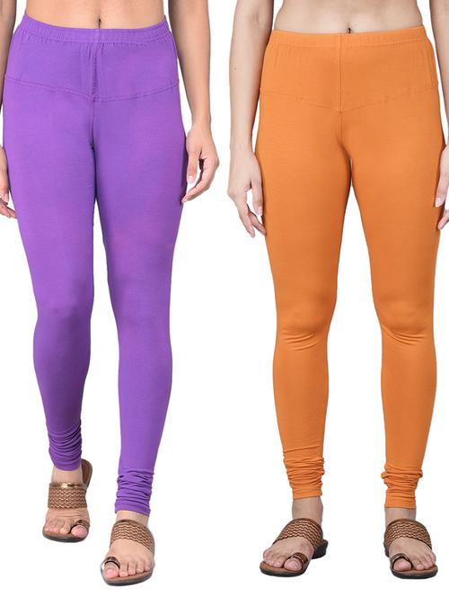 pack of 2 solid full length leggings - 21361979 - Very Small Image - 1