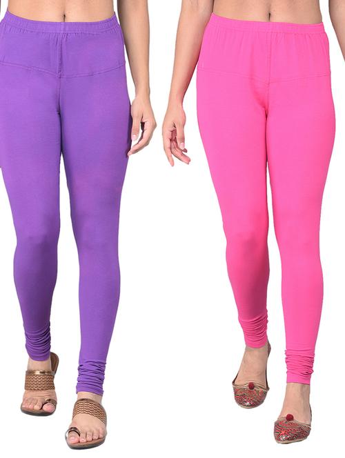 pack of 2 solid full length leggings - 21361986 - Very Small Image - 1