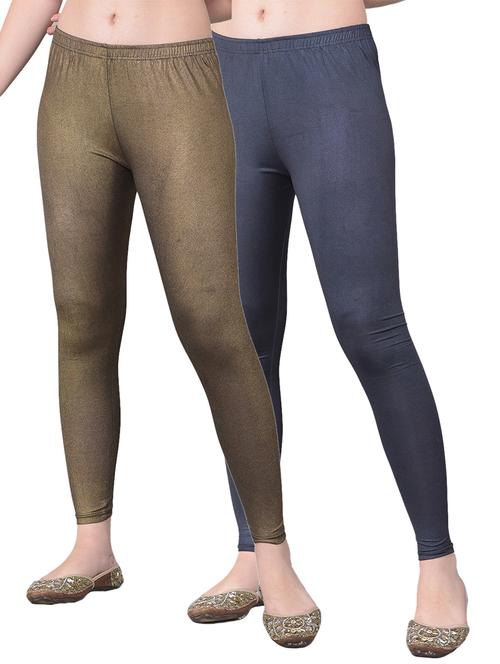 pack of 2 combo ankle length leggings - 21362110 - Very Small Image - 1