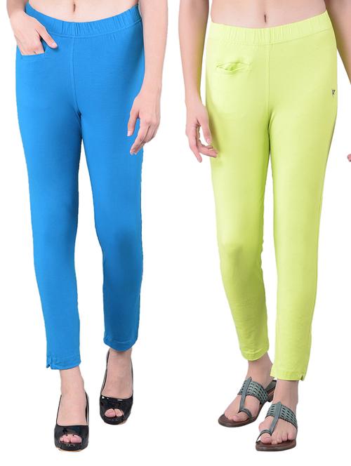women's pack of 2 solid mid rise stretchy pants - 21363396 - Very Small Image - 1