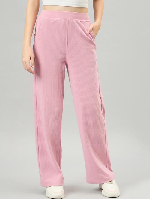 women solid high rise relaxed fit track pant - 21363968 - Very Small Image - 1