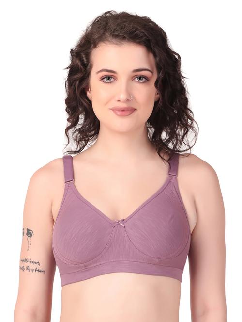 purple cotton blend tshirt bra - 21365277 - Very Small Image - 1