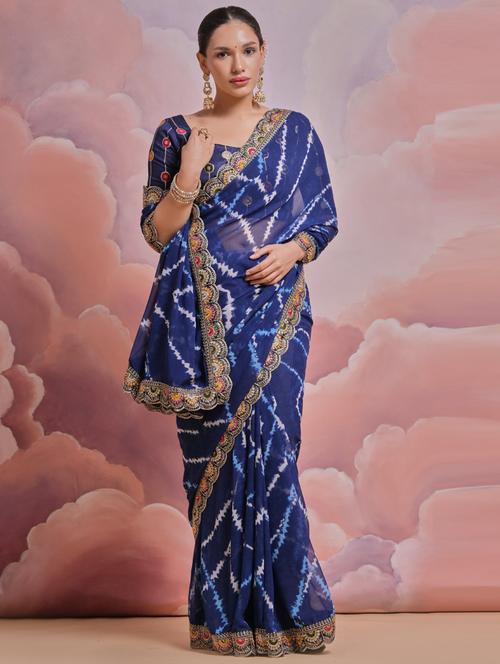 women printed saree - 21366435 - Very Small Image - 1
