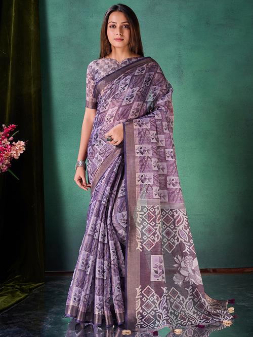 women printed saree - 21366503 - Very Small Image - 1