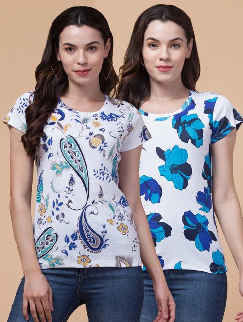 women pack of 2 printed t-shirt - 21367157 - Very Small Image - 1