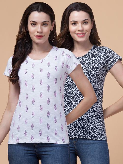 women pack of 2 round neck t-shirts - 21367199 - Very Small Image - 1