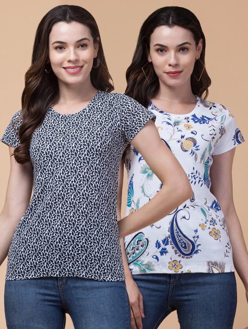 women pack of 2 printed t-shirt - 21367205 - Very Small Image - 1