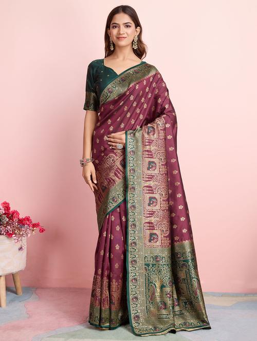 women self design banarasi saree - 21367555 - Very Small Image - 1