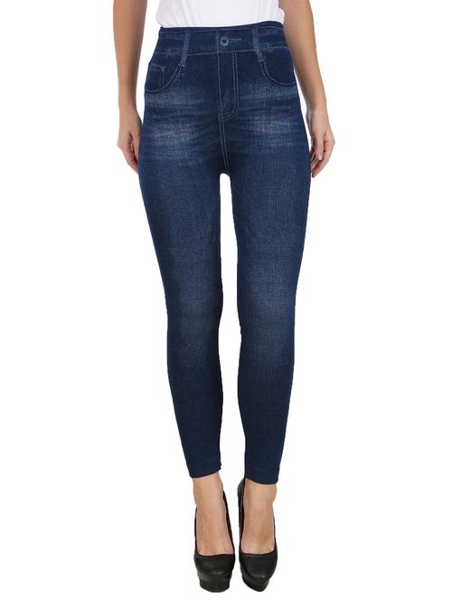 women blue solid jegging - 21370077 - Very Small Image - 1