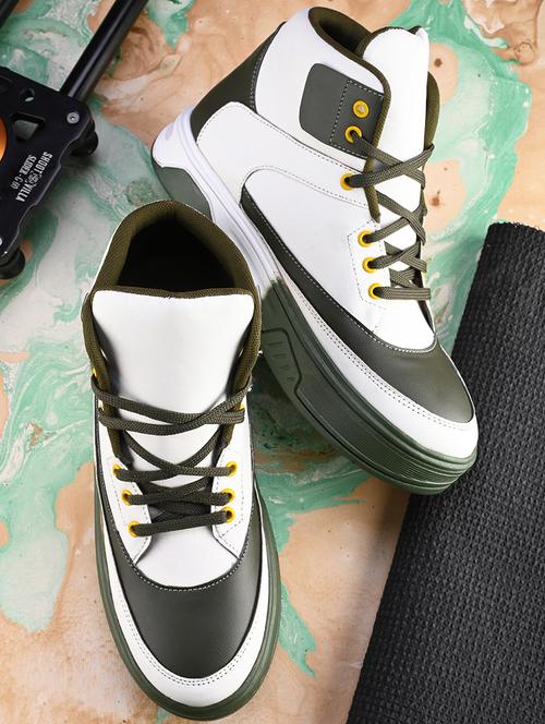 white synthetic lace up sneakers - 21370085 - Very Small Image - 1