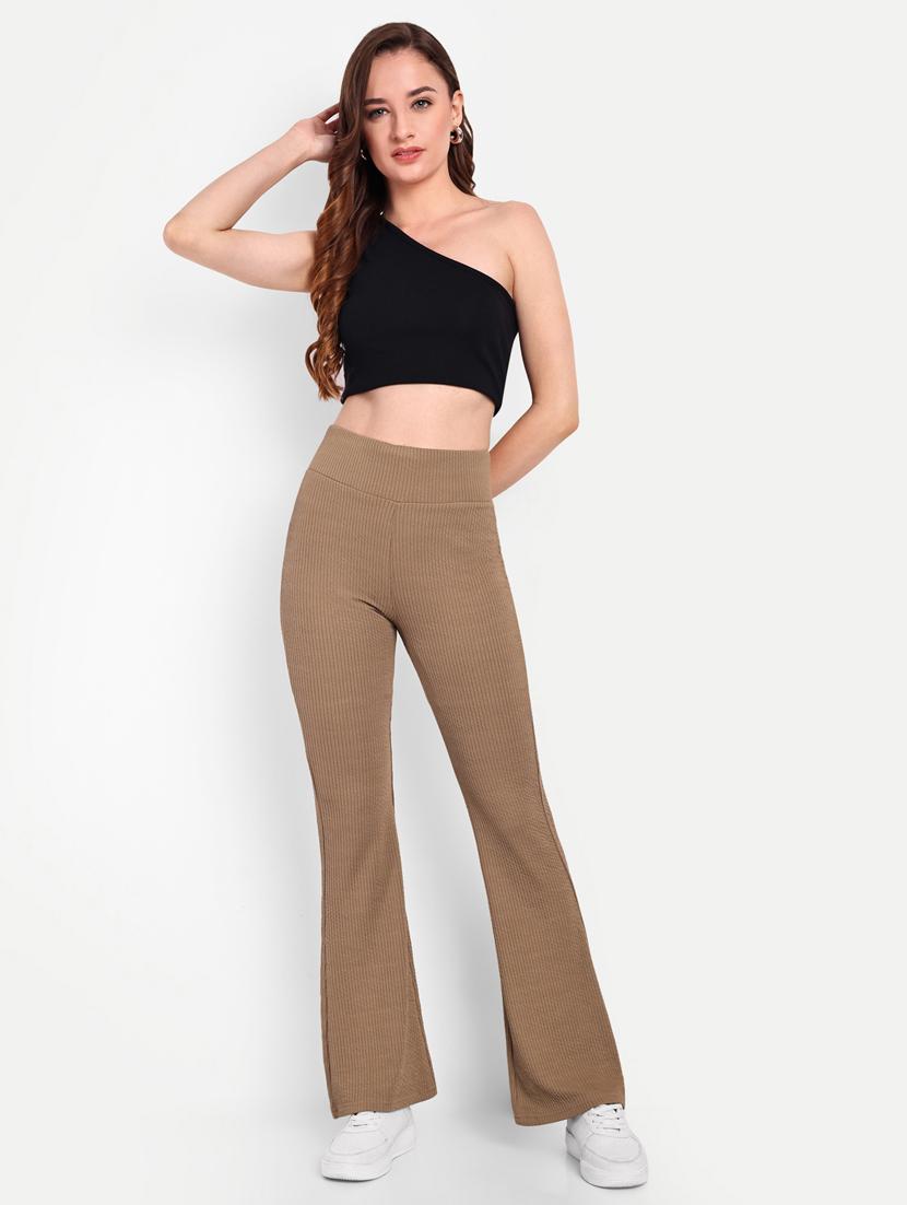 women solid high rise bootcut trouser - 21370244 - Zoom Image - 4