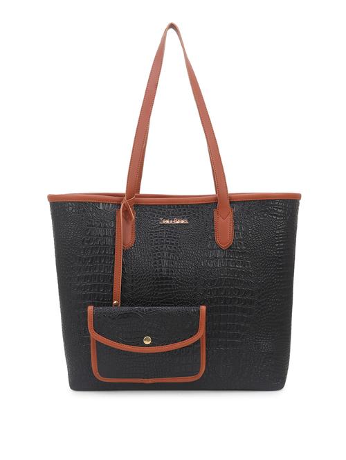 black leatherette tote bag - 21371422 - Very Small Image - 1