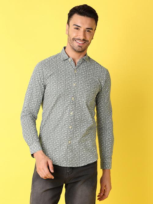 men printed long sleeve casual shirt - 21371937 - Very Small Image - 1