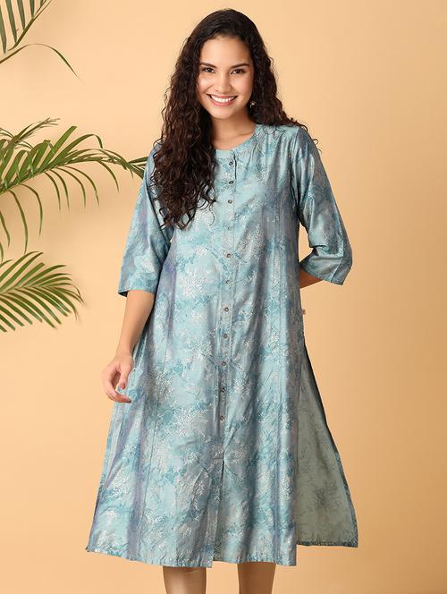 women three quarter sleeve a-line kurta - 21371980 - Very Small Image - 1